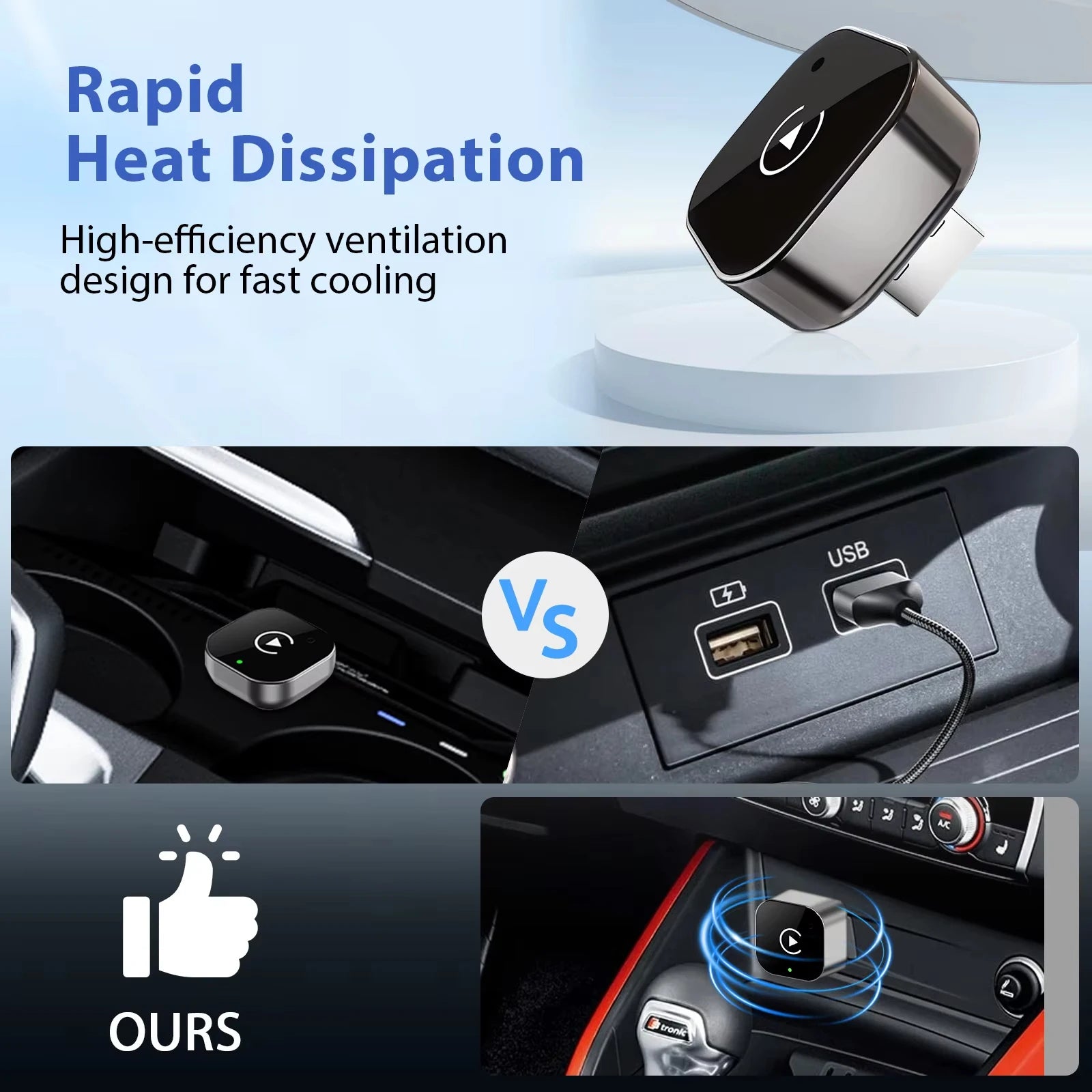 2-in-1 Wireless CarPlay & Android Auto AI Smart Box Adapter โ Convert Wired CarPlay to Wireless for VW, Toyota, Nissan, Honda, Ford, Benz