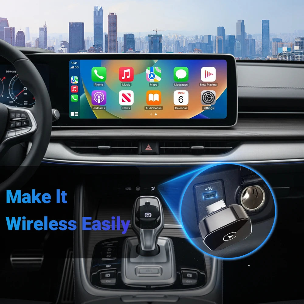 2-in-1 Wireless CarPlay & Android Auto AI Smart Box Adapter โ Convert Wired CarPlay to Wireless for VW, Toyota, Nissan, Honda, Ford, Benz