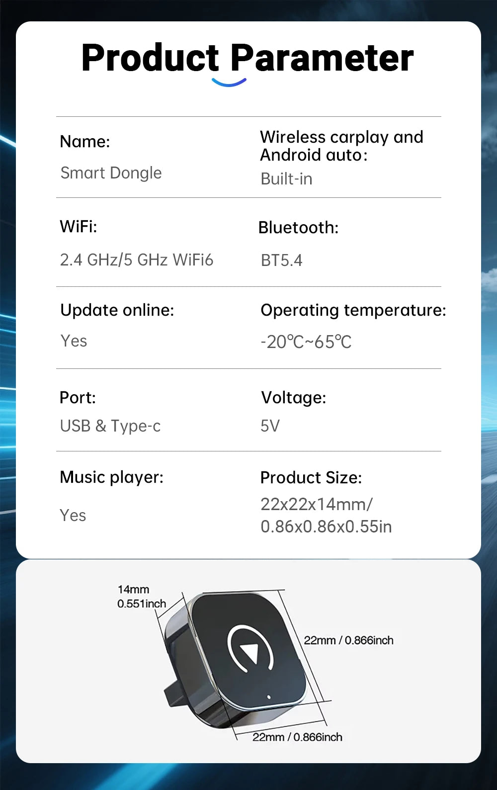 2-in-1 Wireless CarPlay & Android Auto AI Smart Box Adapter โ Convert Wired CarPlay to Wireless for VW, Toyota, Nissan, Honda, Ford, Benz