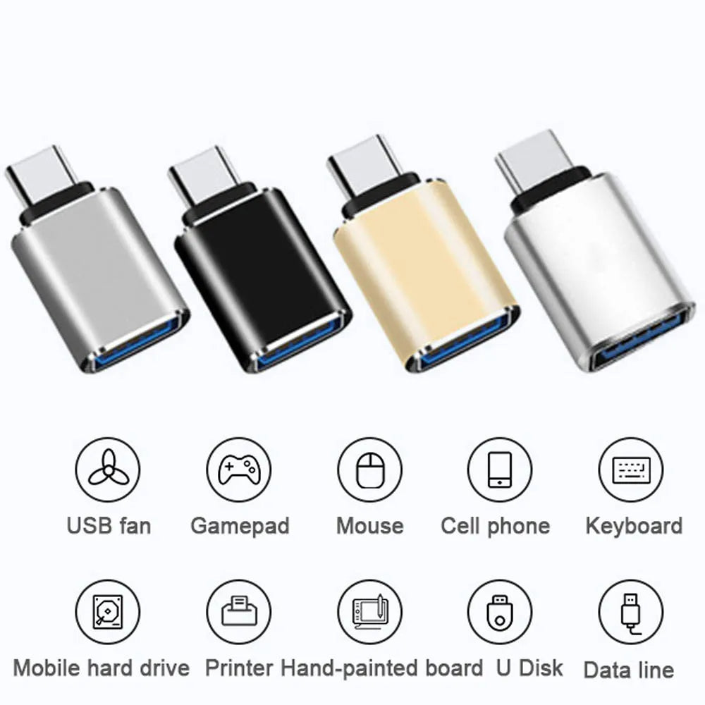 2pcs OTG Adapter USB 3.0 A Female to Type-C Male High-Speed Durable Metal for MacBook Android iPad Pro