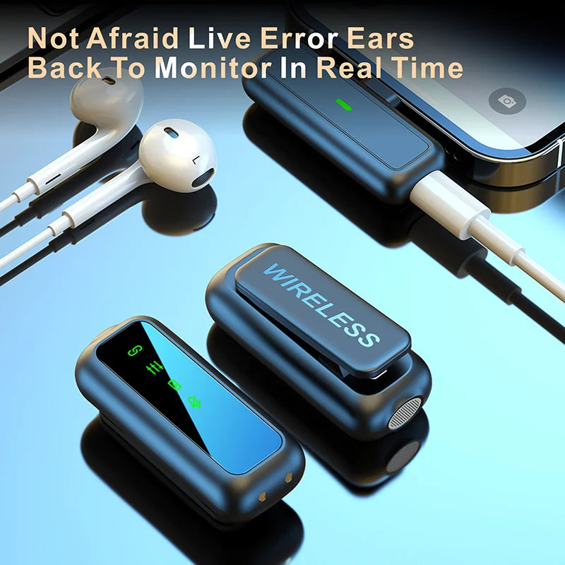 Hridz Proffesional 2in1 Portable Wireless Microphone 2.4g Dual Microphone for Vlog Singing Teaching Recording