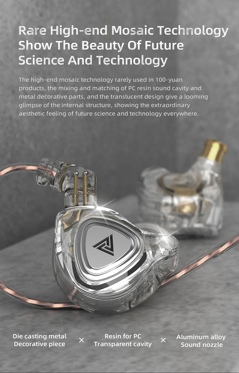 QKZ ZX3 No-Mic Dynamic Earphone In-Ear Monitor HiFi Heavy Bass Wired Headphones IEM