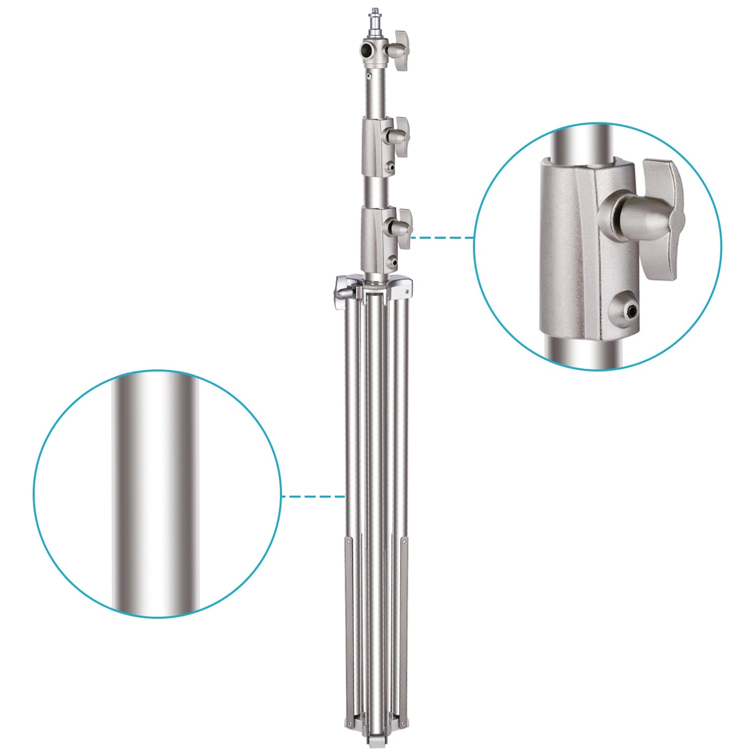 Hridz 280cm Stainless Steel Light Stand Heavy Duty with Spigot
