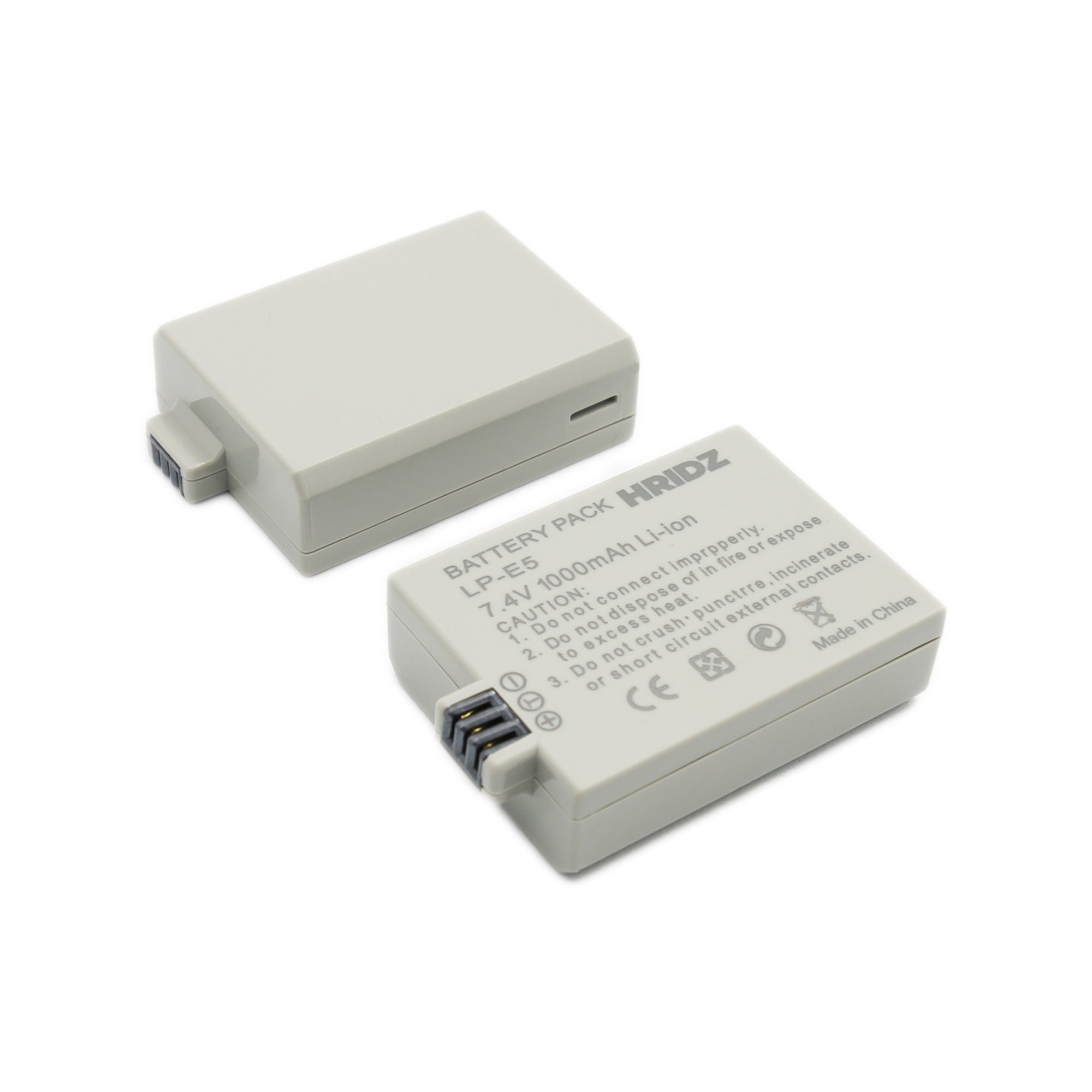 Hridz LP-E5 2*Batteries & Dual Charger for Canon EOS 500D 1000D Rebel Kiss Cameras