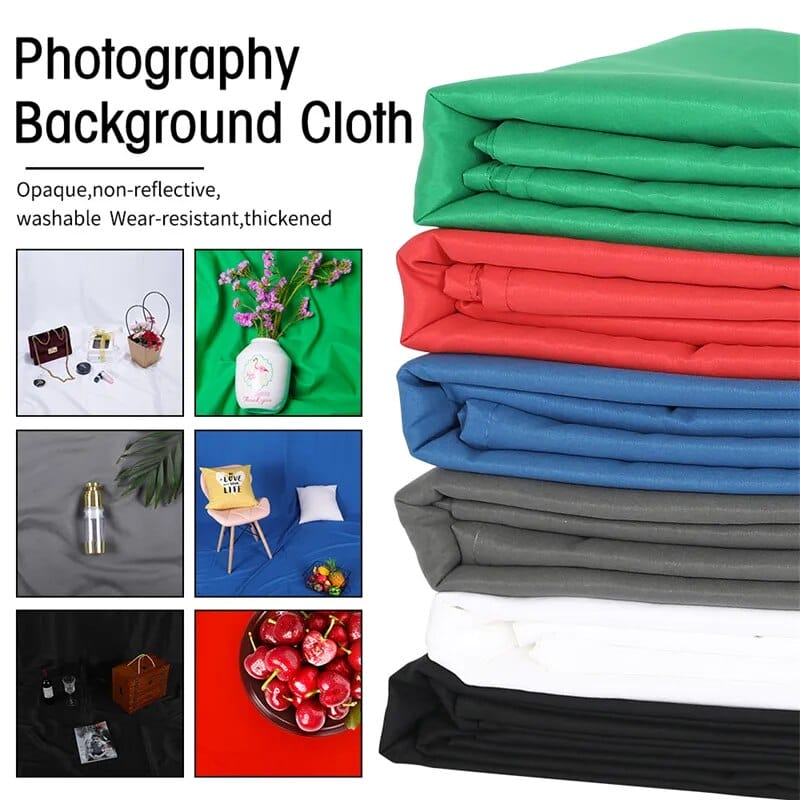 Hridz Muslin Backdrops for Photography - White, Black, Green, Red, Blue, or Grey