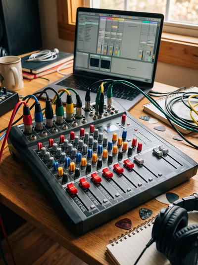 Compact 6 Channels Bluetooth Audio Mixer for Karaoke & Streaming Professionals - Hridz CT-60S