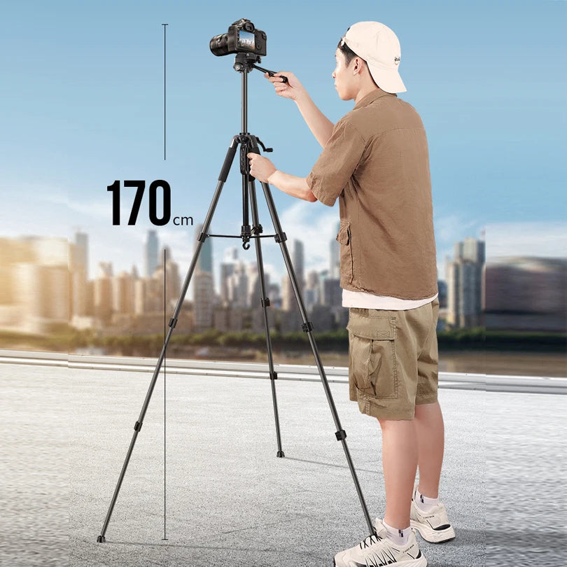 Hridz 175cm Portable Aluminium Alloy Camera Tripod for DSLR, Mirrorless Cameras, Video Camcorders