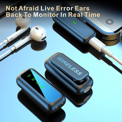 Hridz Proffesional 2in1 Portable Wireless Microphone 2.4g Dual Microphone for Vlog Singing Teaching Recording