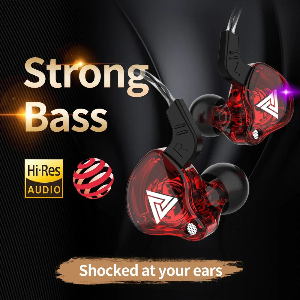 QKZ AK6 In Ear Monitor Earphone 6-Dynamic Driver Unit Headphone With Mic HIFI Headset
