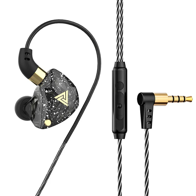 QKZ SK8 Wired IEM Headset With MIC HIFI Dynamic Stereo Heavy Bass 3.5MM AUX In Ear Monitor Earphone