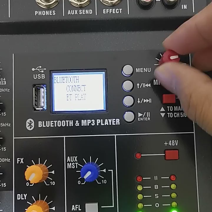 CT-120S Professional Audio Mixer for Karaoke - Pro 12-Channel Outdoor Sound Mixing Console