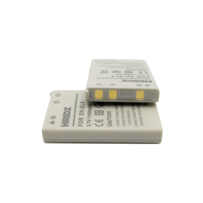 HRIDZ EN-EL5 2*Batterries & Dual Charger For Nikon Coolpix Battery 3700 4200 5200 5900 7900 E3700 P5000