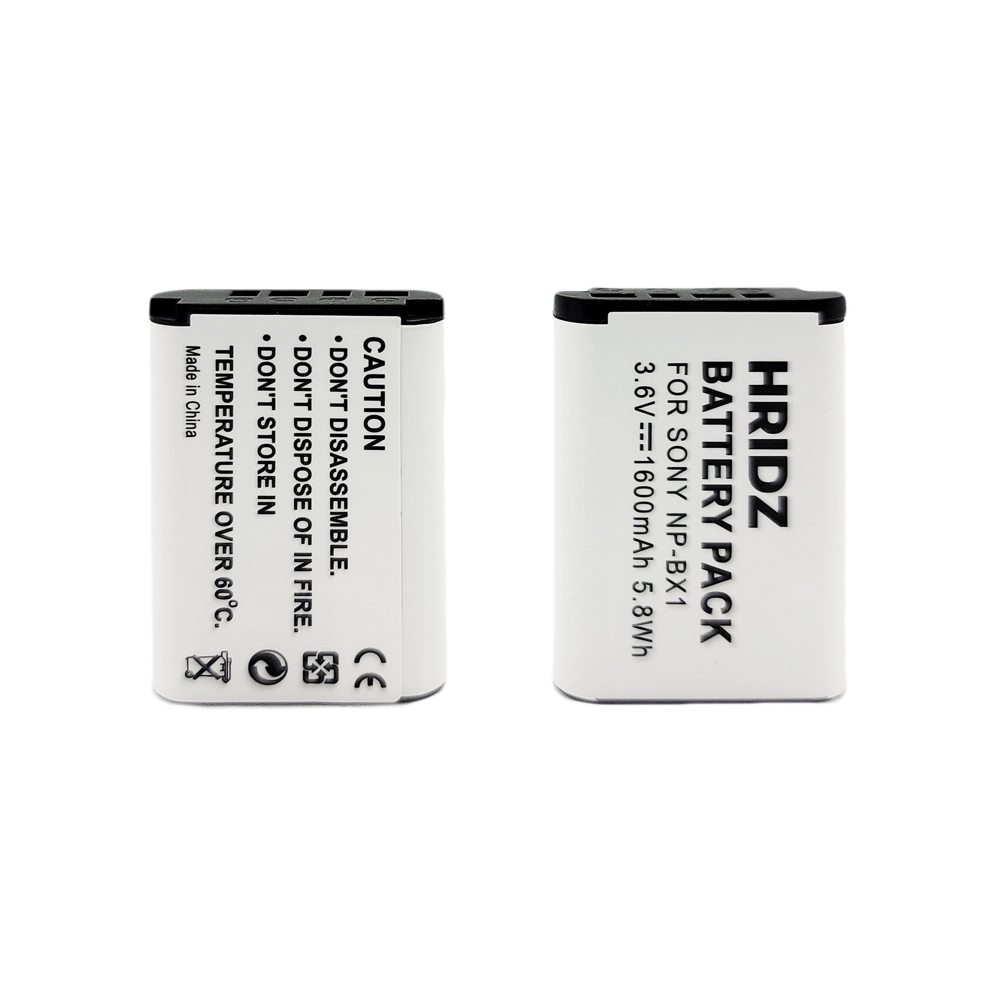 Hridz 1600mAh 2*Battery 1*Dual Charger for Sony RX100 NP-BX1 NPBX1 ZV1