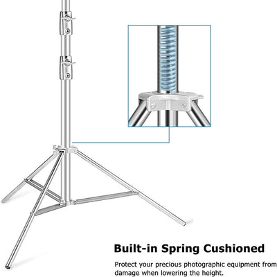 Hridz 280cm Stainless Steel Stand Heavy Duty for Light Softbox Strobe Umbrella Construction