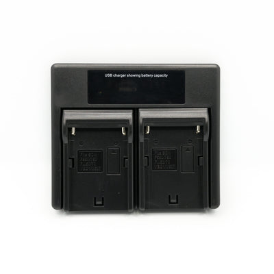 Hridz 6600mAh 2*Batteries 1* Dual Charger set for Sony NPF Video Monitor Camcorder Video Light