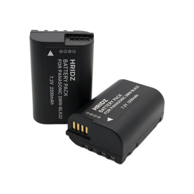 Hridz BLK22 2*Battery 1*Dual Charger for Panasonic DMW-BLK22 LUMIX DSLR Camera GH5s S9 G9