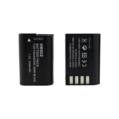 Hridz BLK22 2*Battery 1*Dual Charger for Panasonic DMW-BLK22 LUMIX DSLR Camera GH5s S9 G9