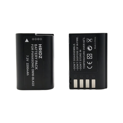 Hridz BLK22 2*Battery 1*Dual Charger for Panasonic DMW-BLK22 LUMIX DSLR Camera GH5s S9 G9