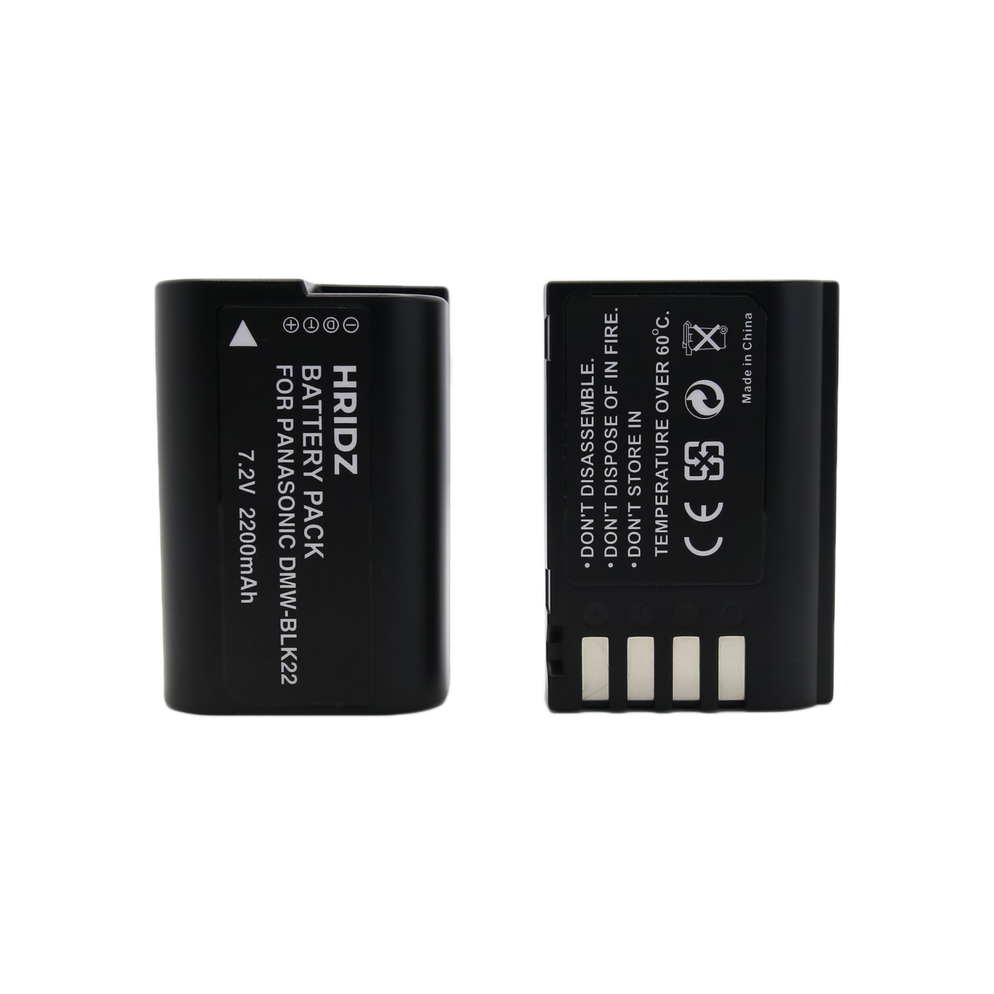 Hridz BLK22 Batteries & Charger Set for Panasonic Lumix G9 S5 GH6 GH5 GH5s & BLF19