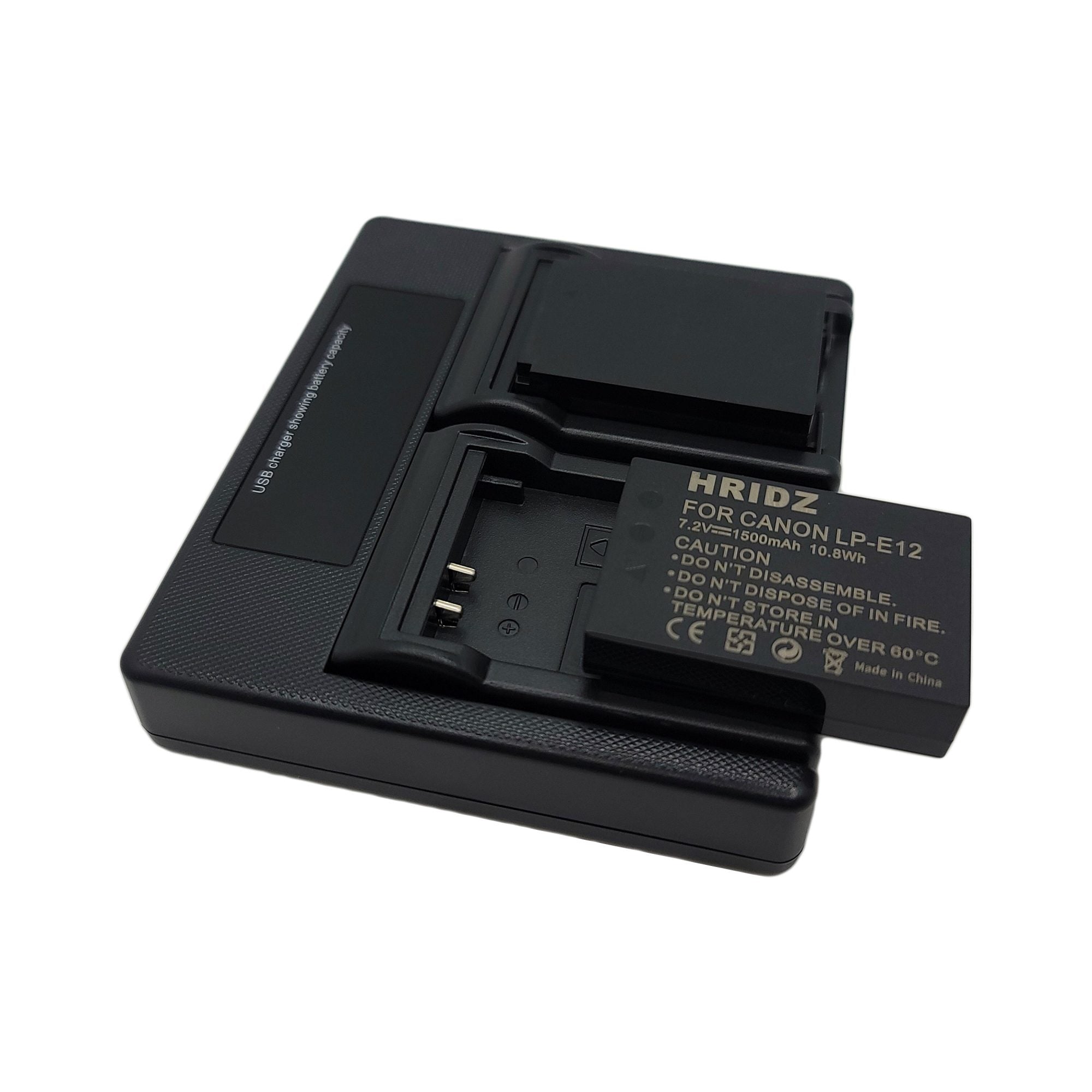 Hridz LP-E12 2*Battery 1*Dual Charger Pack for Canon EOS M M2 M10 M50 M100 M200 SL1 SX70 HS