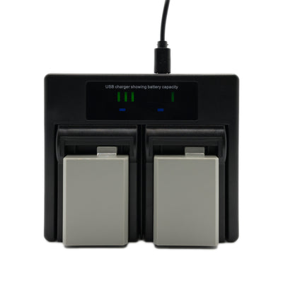 Hridz LP-E5 2*Batteries & Dual Charger for Canon EOS 500D 1000D Rebel Kiss Cameras