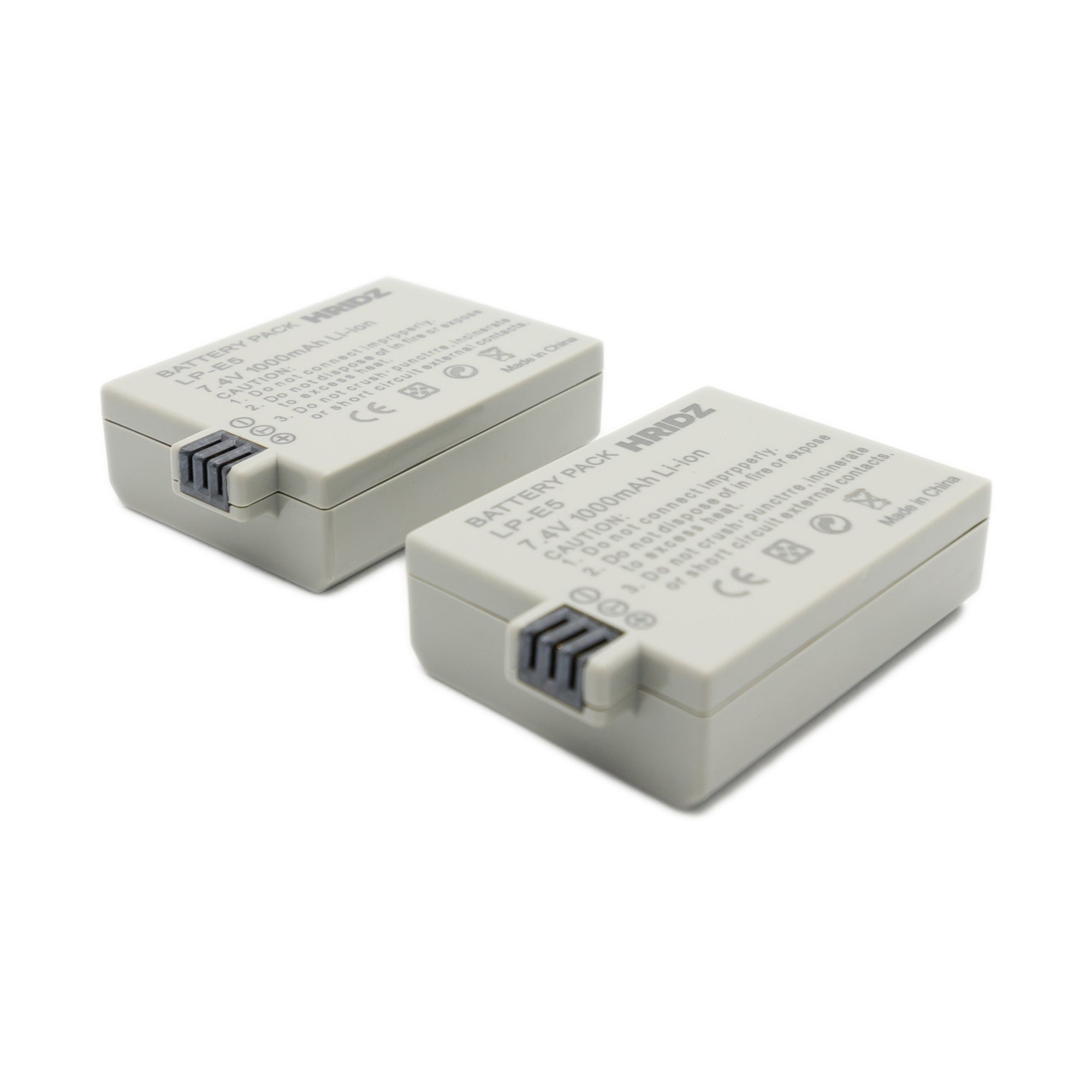 Hridz LP-E5 2*Batteries & Dual Charger for Canon EOS 500D 1000D Rebel Kiss Cameras