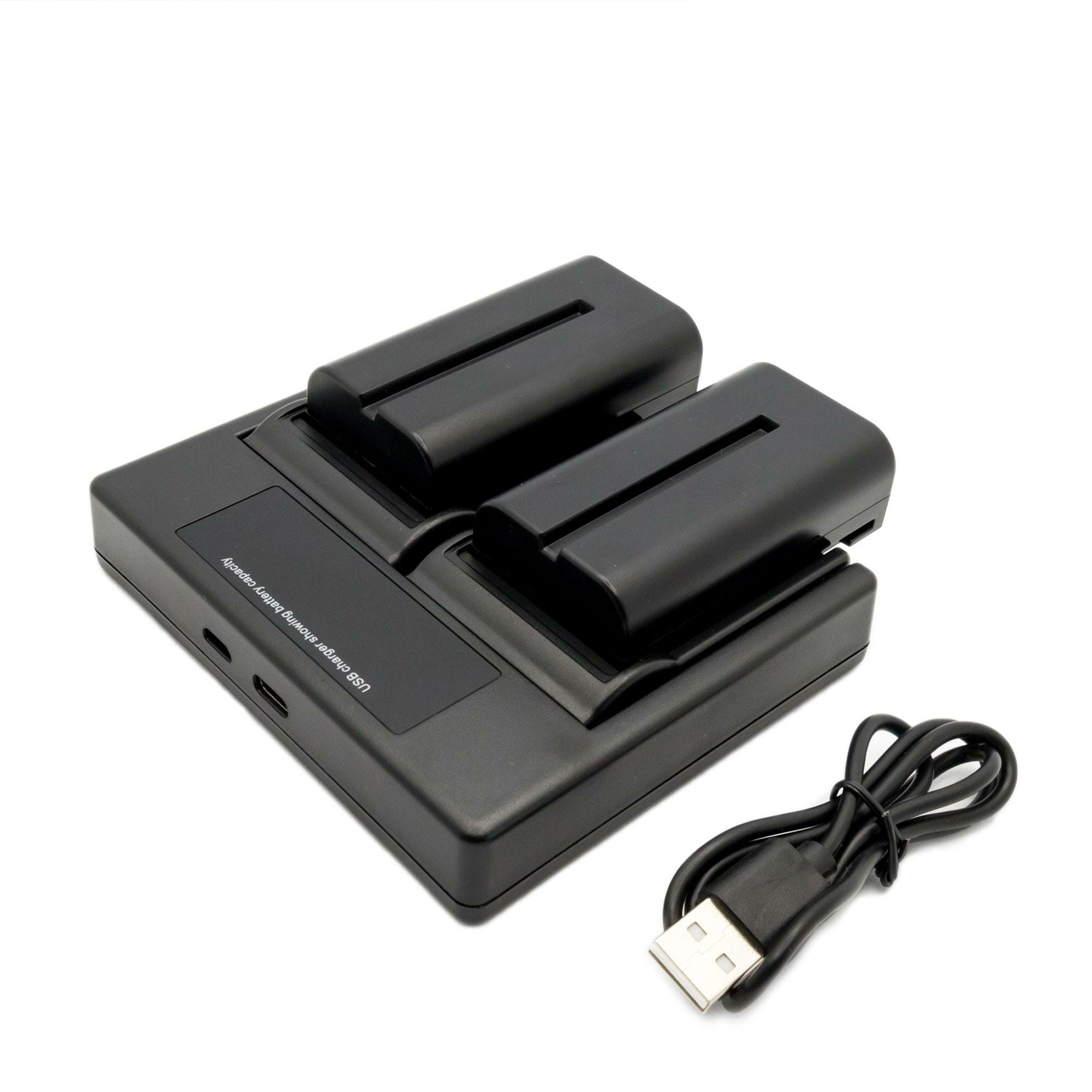 Hridz-NP-F550 2*Batteries & Dual Charger Compatible with Sony NPF 550 970 series